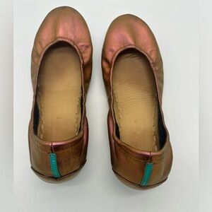 Tieks custom pair. Metallic rose/orange.